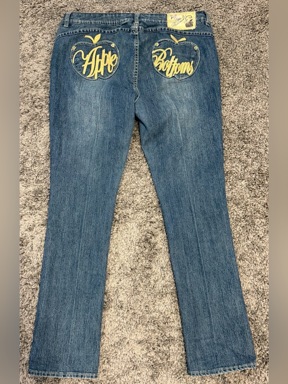 Apple Bottoms Y2K Gold Apple Script Back Pockets size 14